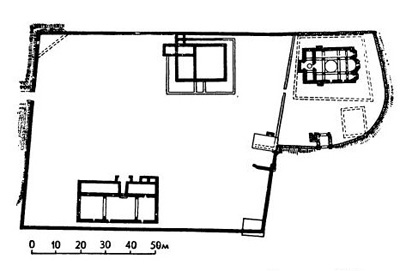 Куртя де Арджеш. Воеводский двор, XIII в. План
