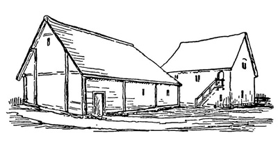 Схема раздельного расположения жилого корпуса и холла